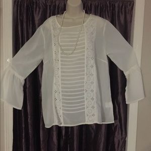 Women’s plus sz xl cream dress top sweet magnolia